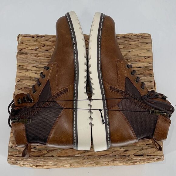 Madden By Steve Madden Mens High Top M-Drommy Combat Boots Tan Size 8.5 NWOT - Picture 6 of 9